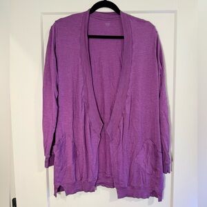 Eileen Fisher Lavender Open-Front Cardigan